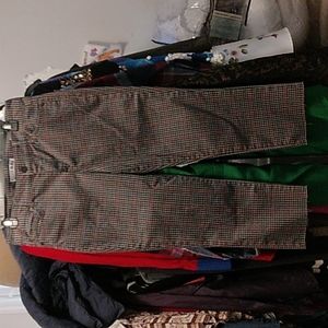 Plaid stretch jeans, cropped